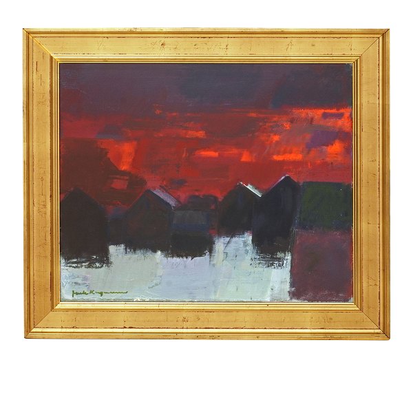 Jack Kampmann, 1914-89, Öl auf Leinen. Motiv von den Färöer Inseln. Lichtmasse: 
53x64cm. Mit Rahmen:69x80cm