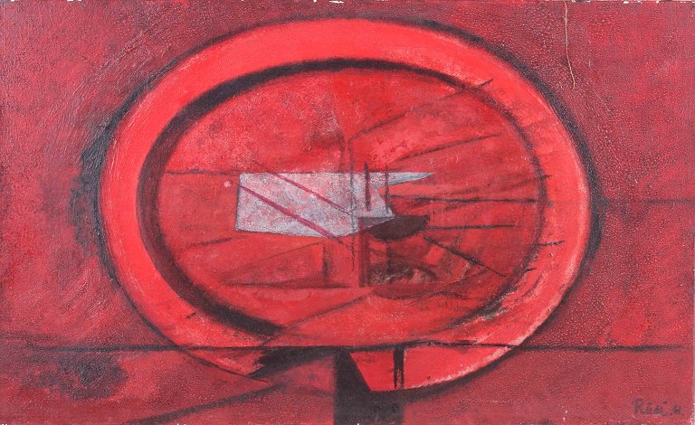 Rudi Olsen (1937–2000)
“Rød komposition”.
Olie på lærred.
1961.