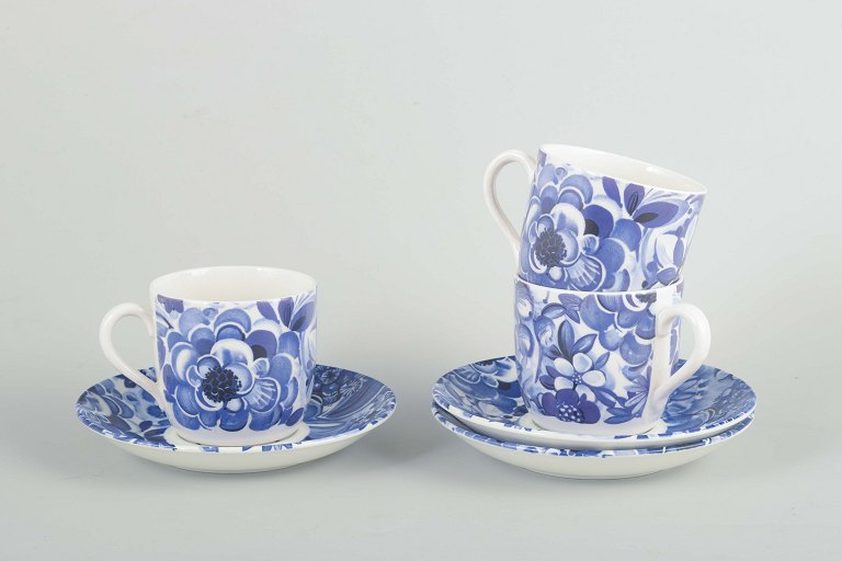 Gefle, "Blå Blomster"
3 kaffekopper med underkopper.