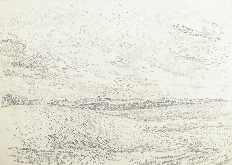 Niels Prip Hansen – Landskab, Vosnæs
Tegning.