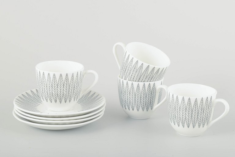 Stig Lindberg for Gustavsberg
4 kopper og underkopper “Salix”, midten af 1900-tallet.