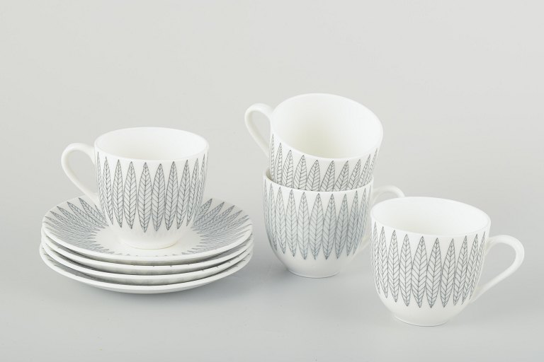 Stig Lindberg for Gustavsberg
4 kopper og underkopper “Salix”, midten af 1900-tallet.