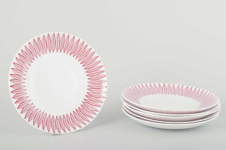 Stig Lindberg for Gustavsberg
Seks kage­tallerkener ‘Salix’, midten af 1900-tallet.