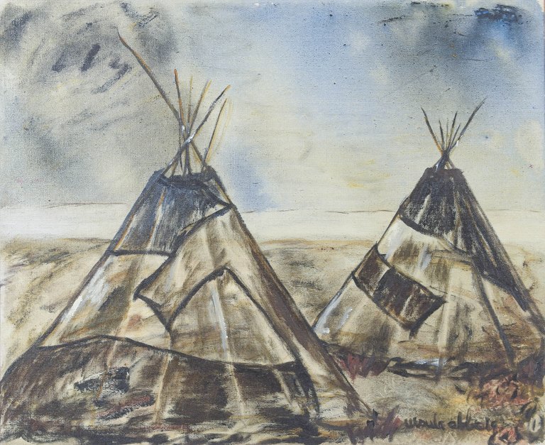 Ursula Ekberg, oljemaleri på lærred, listet svensk billedkunstner.