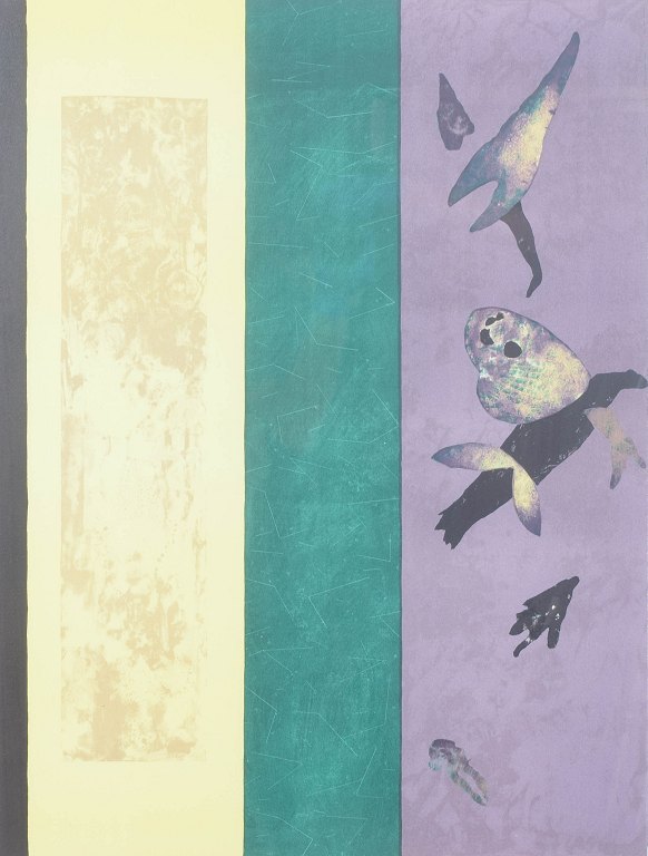 Bent Holstein, farvelitografi, listet dansk billedkunstner.