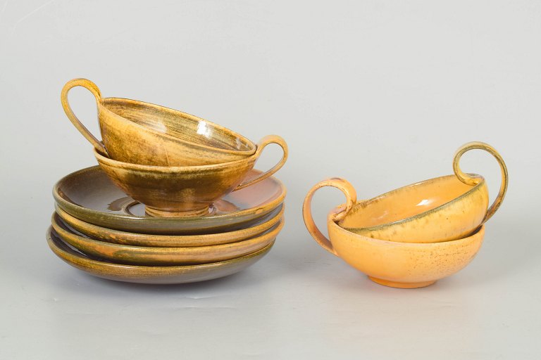 Kähler, sæt af fire tekopper med matchende underkopper.