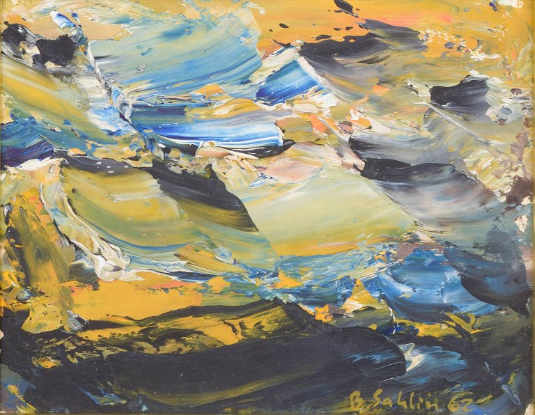 Batte Sahlin, oliemaleri på plade, listet svensk billedkunstner.