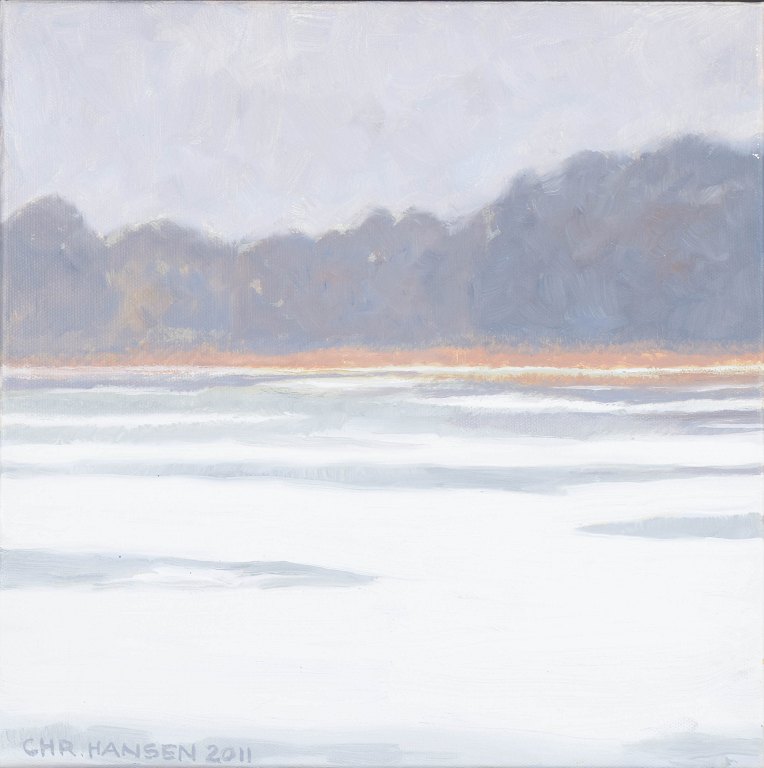 Christian Hansen, oliemaleri på lærred, dansk kunstner.