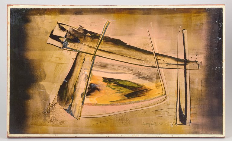 Bengt Lissegårdh, mixed media på plade, listet svensk billedkunstner.