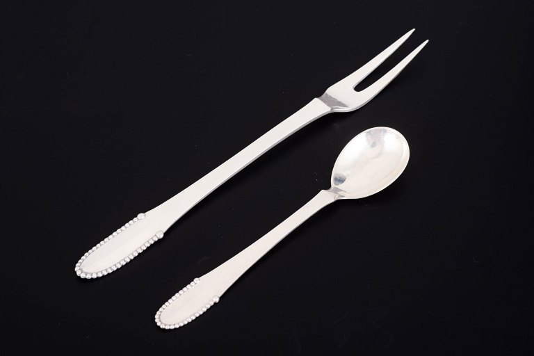 Georg Jensen Kugle, teske og pålægsgaffel.