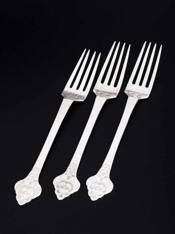 Evald Nielsen, sæt med tre frokostgafler.