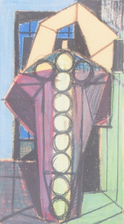 Ivar Ekelund, abstrakt pastel på papir, listet svensk billedkunstner.