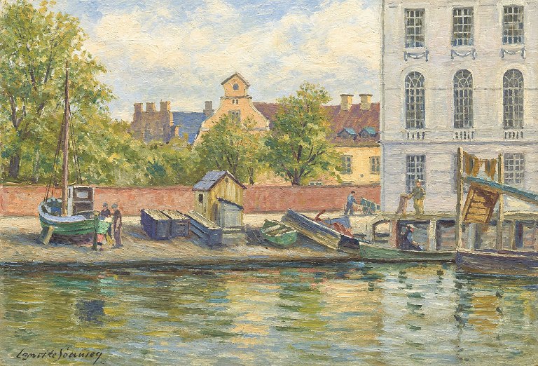 Lauritz Sørensen, “Christianshavn”, olie på lærred, ca. 1920’erne.