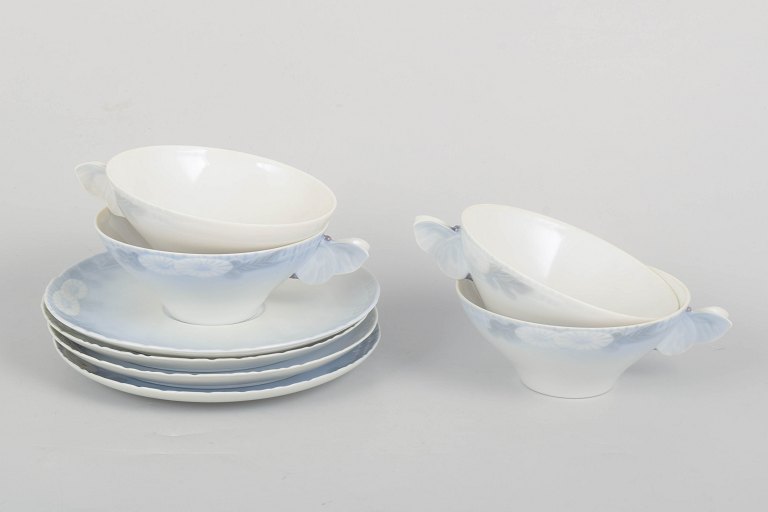 Royal Copenhagen Midsummer Night’s Dream, set of four tea cups with saucers.
