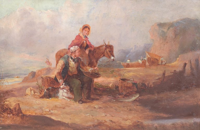 William Shayer, attribueret, olie på lærred, britisk kunstner.