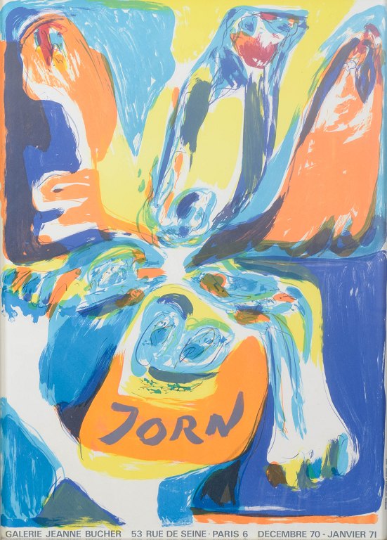 Asger Jorn, udstillingsplakat, listet dansk billedkunstner.
