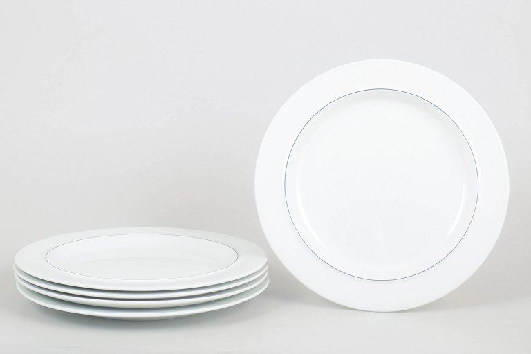 Grethe Meyer for Royal Copenhagen, Blåkant, sæt med fem frokosttallerkener.