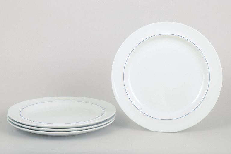 Grethe Meyer for Royal Copenhagen, Blåkant, sæt med fire middagstallerkener.
