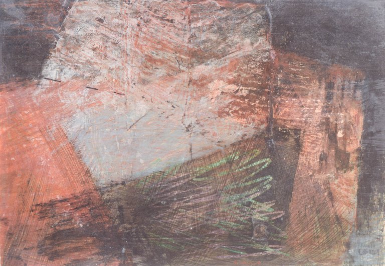 Ingrid Aili, mixed media på plade, listet svensk billedkunstner.