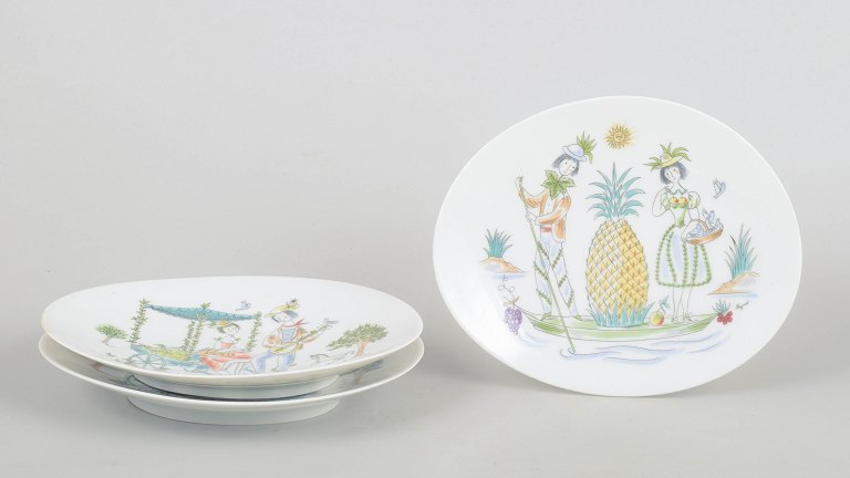 Raymond Peynet for Rosenthal, sæt med tre porcelænsfade.
