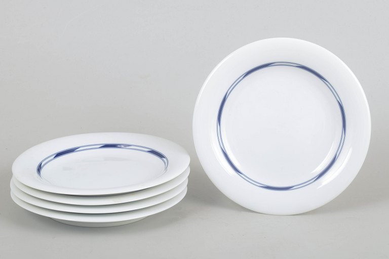 Royal Copenhagen, sæt med fem Sirius-frokosttallerkener.